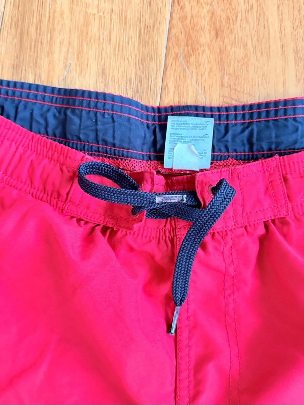 Y2K Speedo Mens Large Red Swim Trunks Board Shorts Beach Swimwear